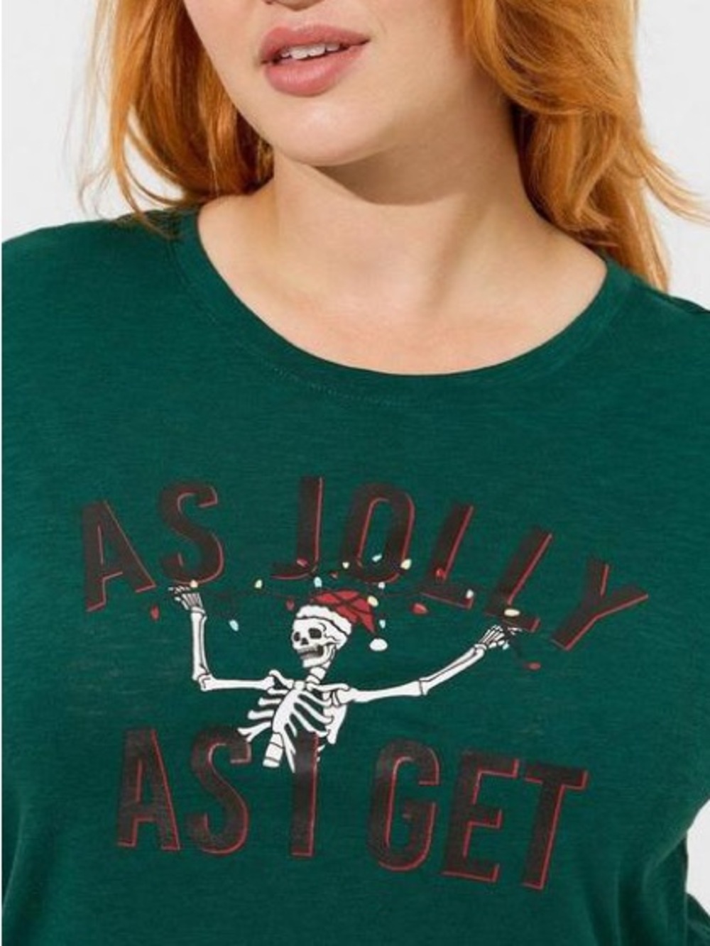 Crew Neck Short Sleeve Sleep Tee green Hexmas skeleton sz 5 Halloween